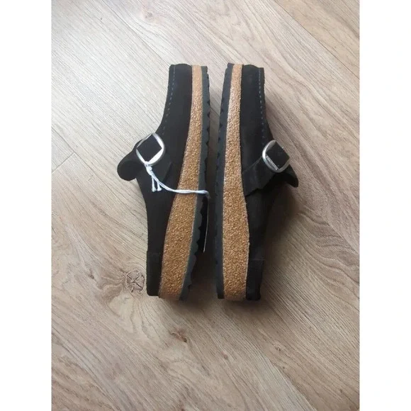 Birkenstock Buckley Suede Clogs Mules Black - Picture 13 of 15